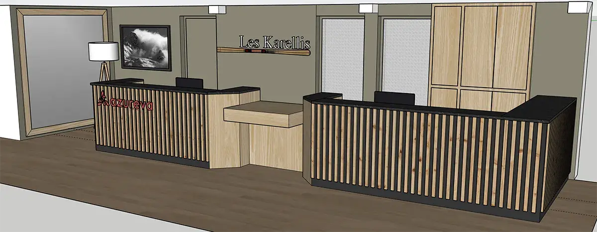 creation banque d accueil hotel village vacances les karellis00005